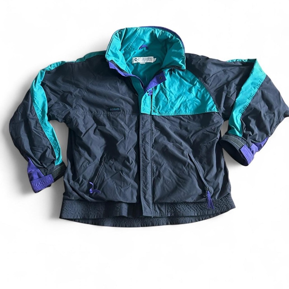 Vintage Columbia teal/purple/grey heavyweight winter/snow jacket Sz XL